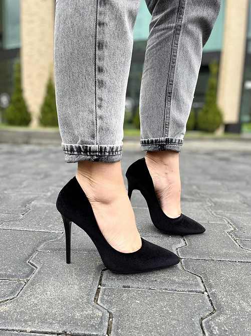 Comer Туфлі жіночі COMER чорні оксамит каблук 11см 39р (1929) Коломыя - изображение 7