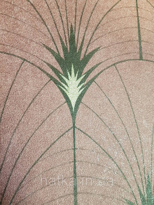 Ообои флізелінові еко Decoprint Essentials EE22540 пір'я павича напівкола смуги чорні золото на бордовому Київ - фото 5