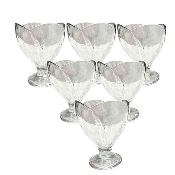 Набір креманок на ніжці 6 шт креманки скляні для десертів, морозива, желе набір 180 мл HP-YH-64 Коломия