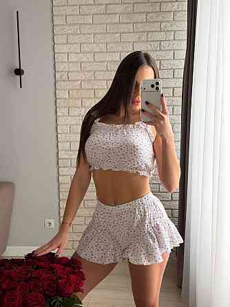 Жіноча стильна принтова піжама трійка  муслін 100% бавовна Одеса