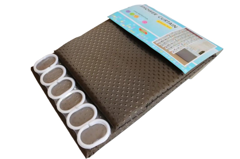 Штора для ванної Тканина Піка 180*180 см коричнева Харків - фото 3