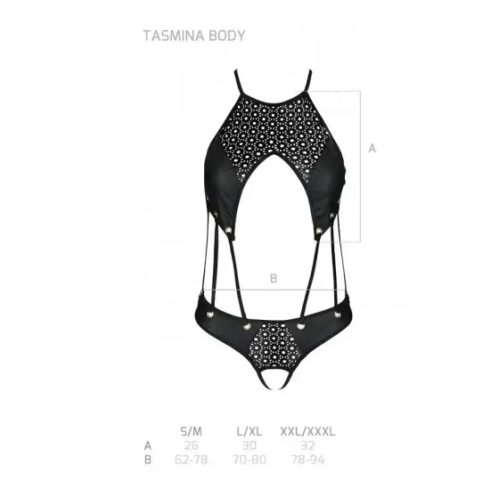 Розпродаж!!! Боді з екошкіри з ремінцями та перфорацією Tamaris Body black L/XL — Passion Львов