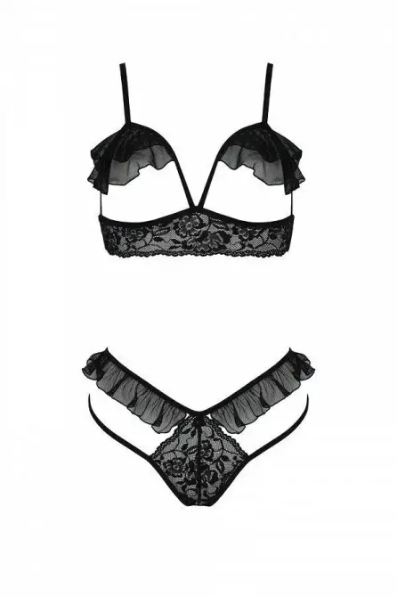 Комплект DOLLY SET WITH OPEN BRA black S/M Passion Львов - изображение 3