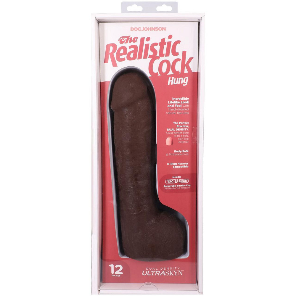 Фалоімітатор Doc Johnson The Realistic Cock ULTRASKYN - 12 Inch Hung with Balls Chocolate Sex Aura Київ - фото 9