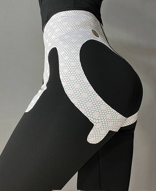 Лосини жіночі Ластівка 730 високий пояс з утяжкою пуш ап чорні, чорний, M Київ - фото 3