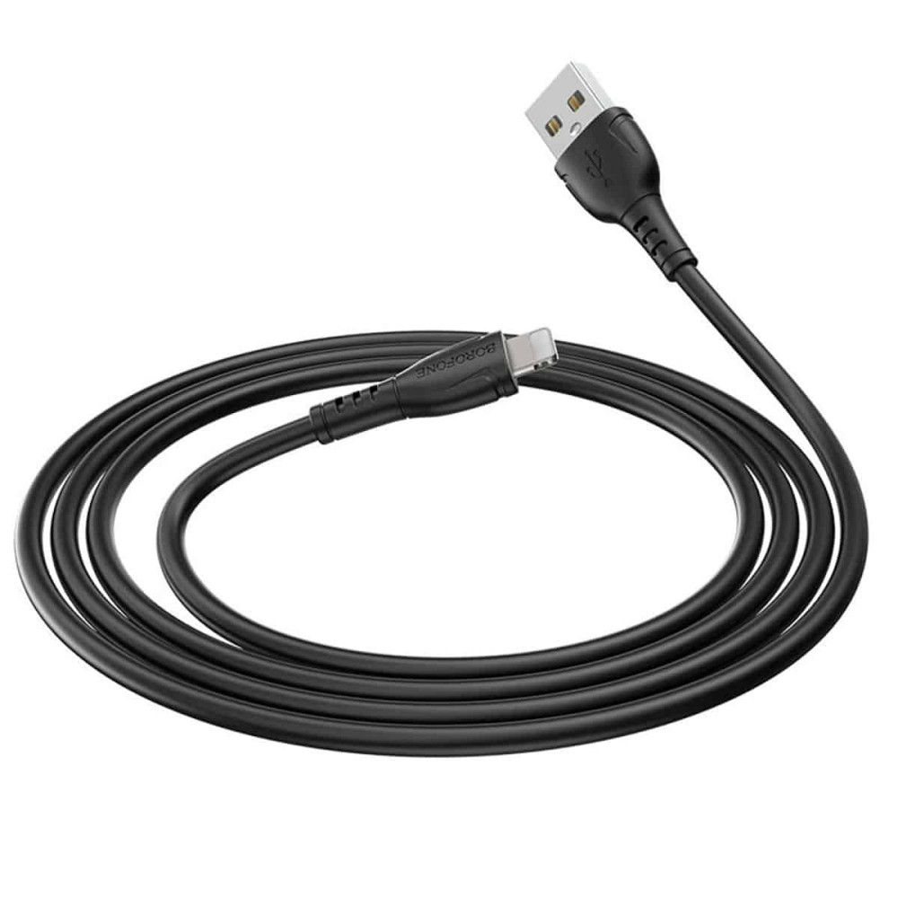 Кабель BOROFONE BX51 USB to iP 2.4A,1m, PVC, PVC connectors, Black Київ - фото 1