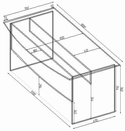 Стіл офісний Лідер, Дуб Сонома Трюфель, 1800/900/760 Львів