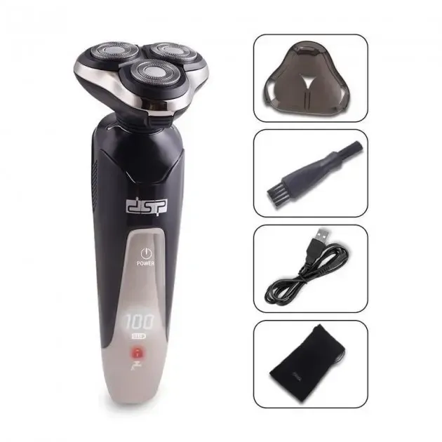 Бритва Электрическая на 3 плавающие головки DSP 60017 Роторная Электробритва мужская для влажного и сухого бритья Коломия - фото 4