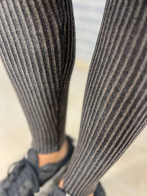 Лосини жіночі U 166 варенка широкий рубчик щільні теплі висока талія чорні, чорний, one size Київ - фото 19