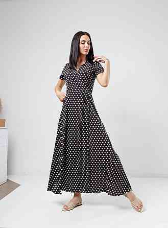 Летнее платье в пол Кайли 48, Черный Киев