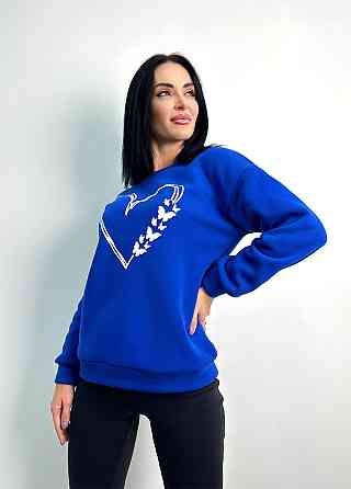 Утеплений світшот з принтом "Heart" оптом | Норма і батал Київ