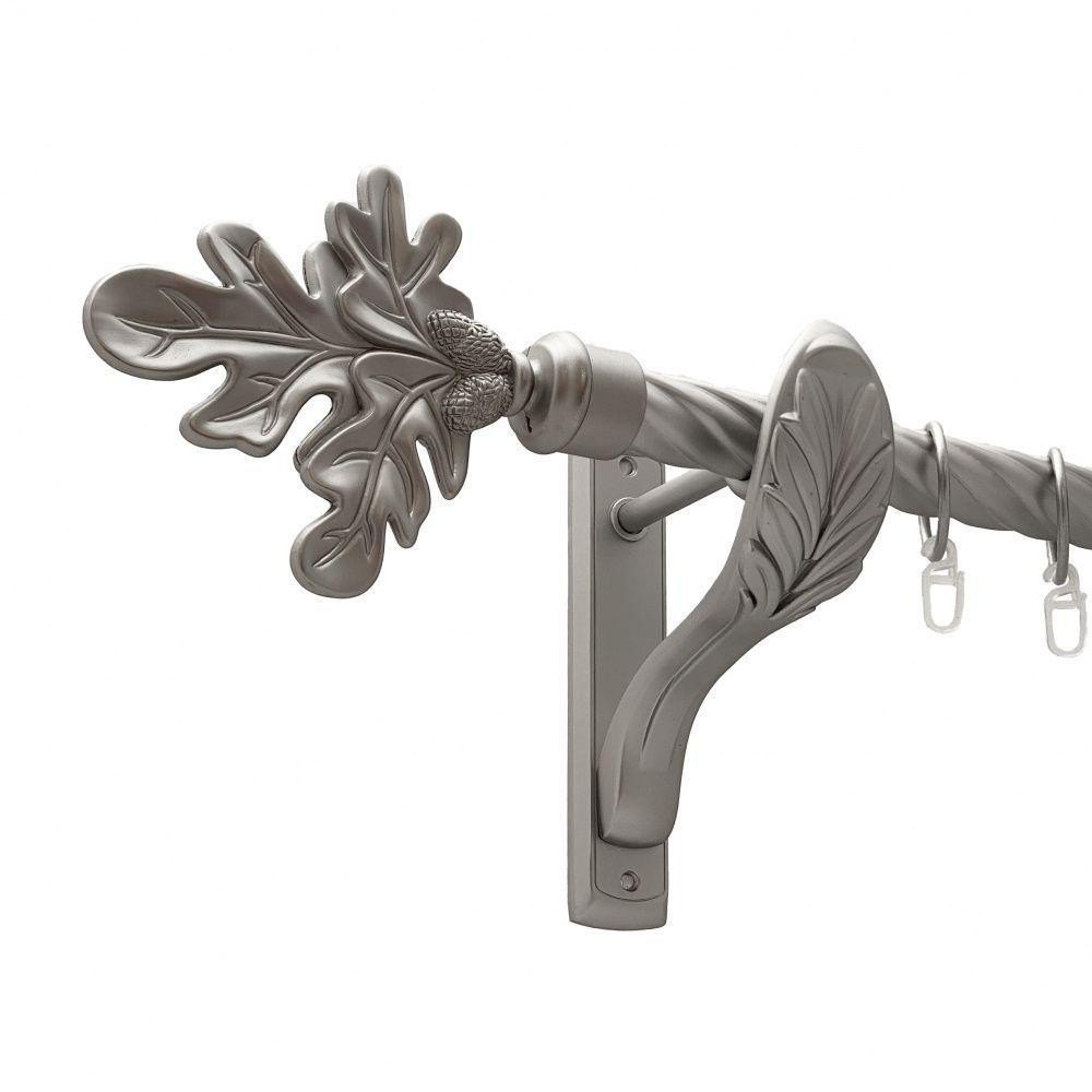 Карниз Orvit Листок Дуба металевий однорядний ретро скручена труба кільце металеве Сатин 25 мм 300 см Львов - изображение 1