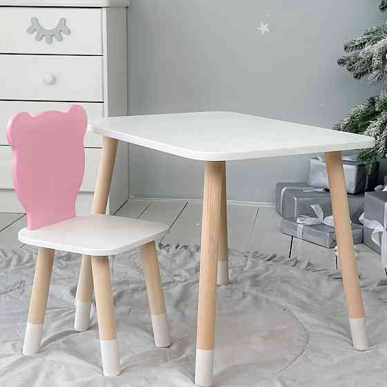 Деревянный комплект детский столик и стульчик, красивая детская мебель для развития творчества и игр малышу Киев