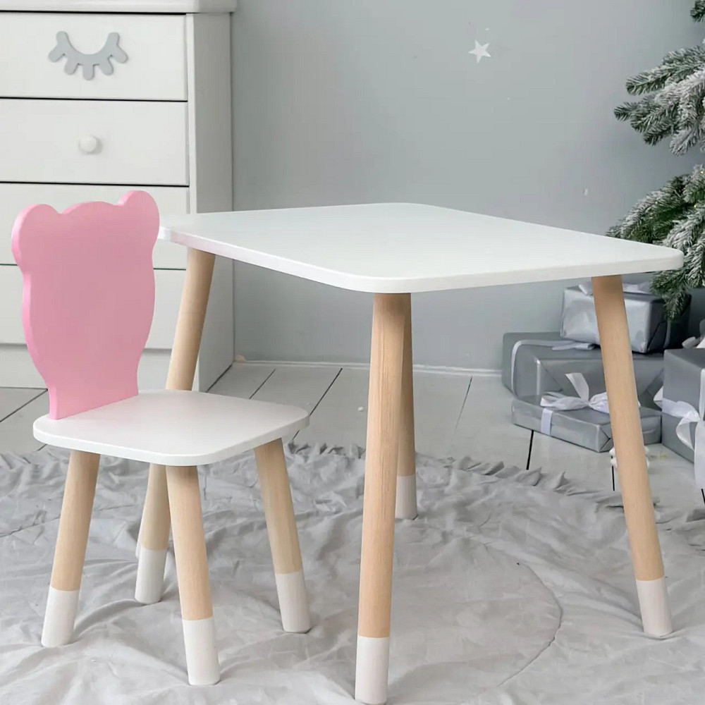 Деревянный комплект детский столик и стульчик, красивая детская мебель для развития творчества и игр малышу Киев - изображение 3