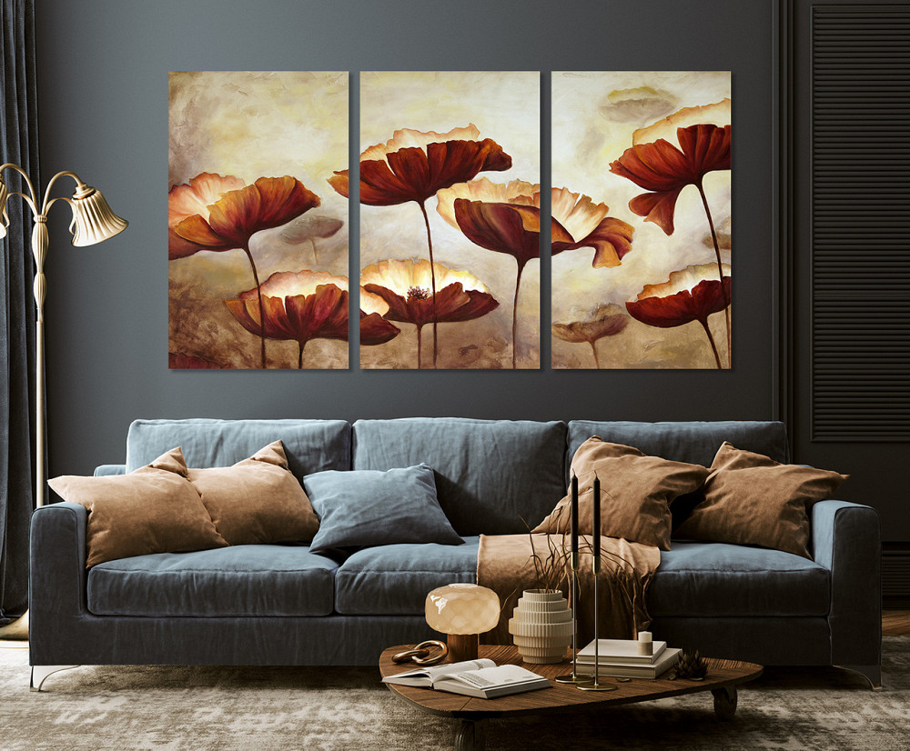 Модульна картина у вітальню/ спальню Маки   ART-007_3A 100х150 см Київ - фото 3