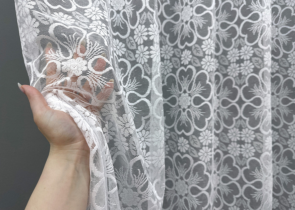 Тюль VR-Textil 1607т Жакард Білий 200х270 см (42-1110) Київ - фото 4