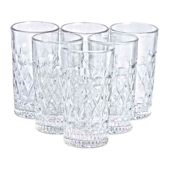 Yiwu Набір фігурних склянок 6 шт. 300 мл скляні склянки для коктейлів, холодних напоїв HP-YH-14 Киев