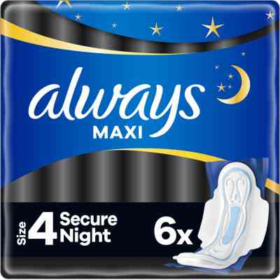 Гигиенические прокладки Always Maxi Secure Night Размер 4 6 шт. (8006540538258) Винница