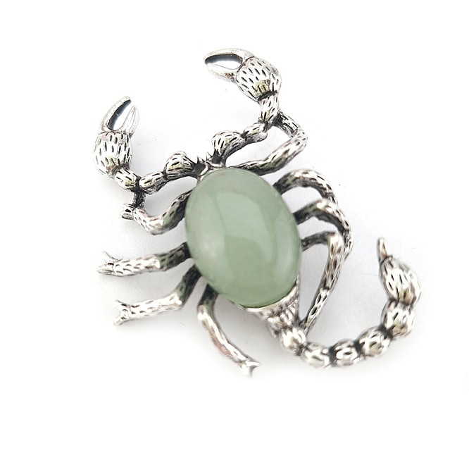 Брошка-подвеска скорпион нрефрит 5*3см  БР15000-10 Киев - изображение 1