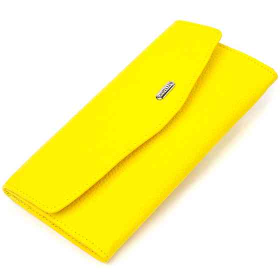 Яскраве жіноче портмоне з натуральної шкіри флотар Жовте (CANPELLINI) Київ