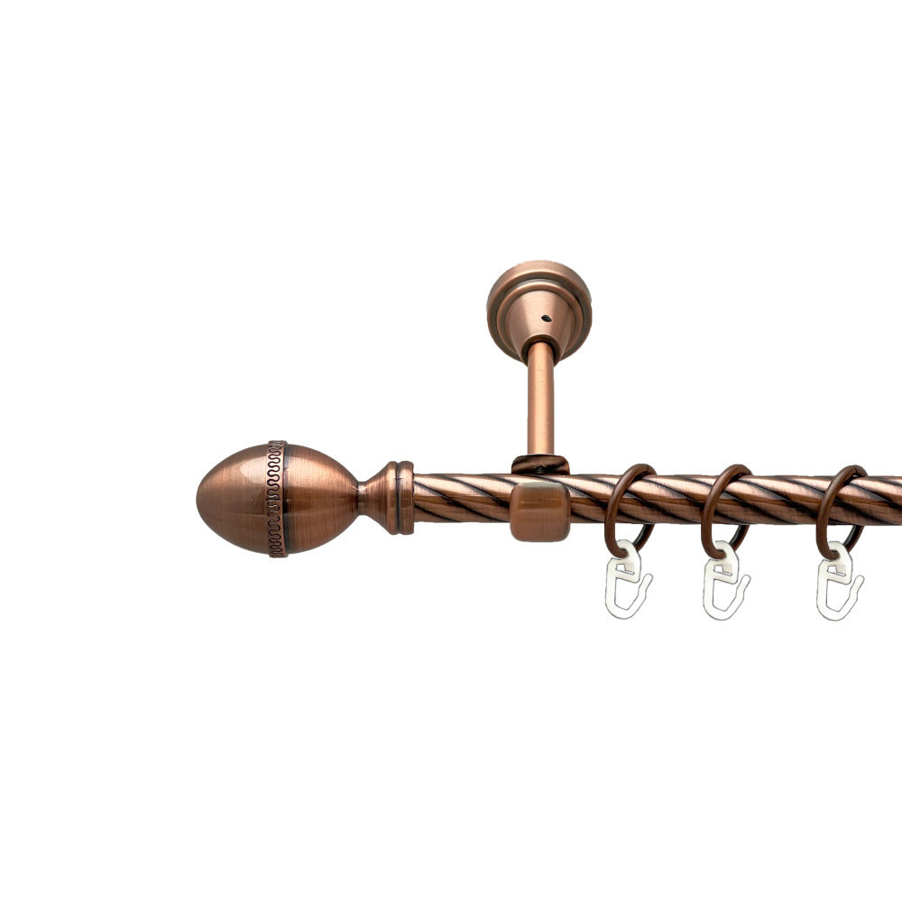 Карниз Orvit Фарже металевий однорядний відкритий скручена труба кільце металеве Мідь 16 мм 160 см (00-00025236) Львів - фото 1