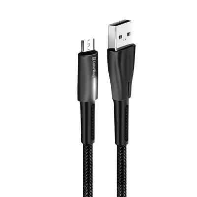 Дата кабель USB 2.0 AM to Micro 5P 1.0m zinc alloy + led black ColorWay (CW-CBUM035-BK) Винница