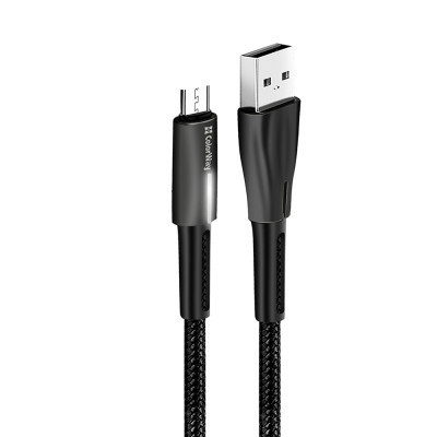 Дата кабель USB 2.0 AM to Micro 5P 1.0m zinc alloy + led black ColorWay (CW-CBUM035-BK) Винница - изображение 4