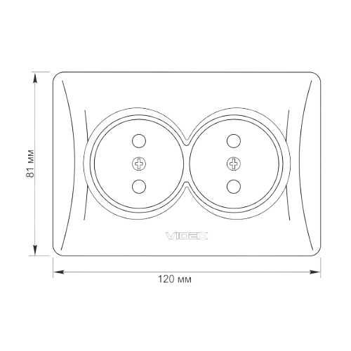 BINERA білий Розетка внутрішня 2-а Videx Житомир
