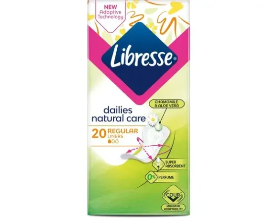 Ежедневные прокладки Libresse Natural Care Dailies 20 шт. Киев