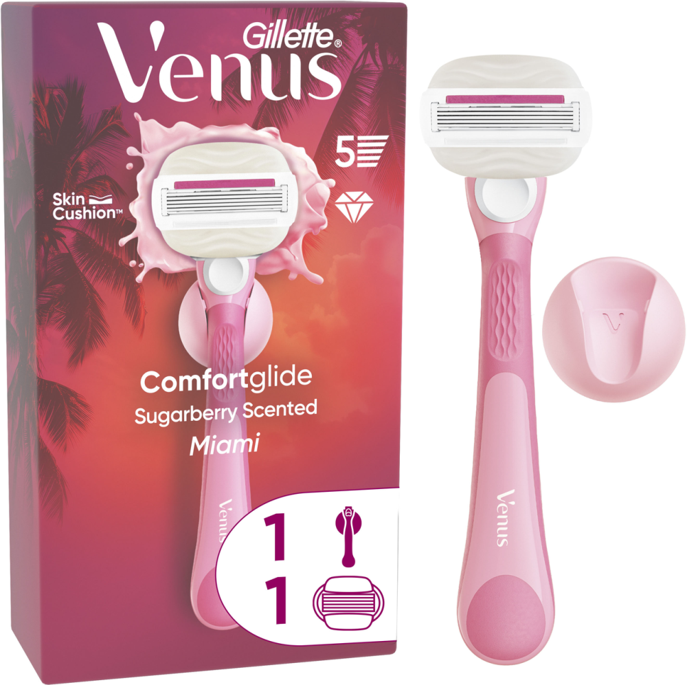 Станок для гоління жіночий (бритва) Venus Comfortglide Miami Sugarberry з 1 змінним картриджем Київ - фото 1