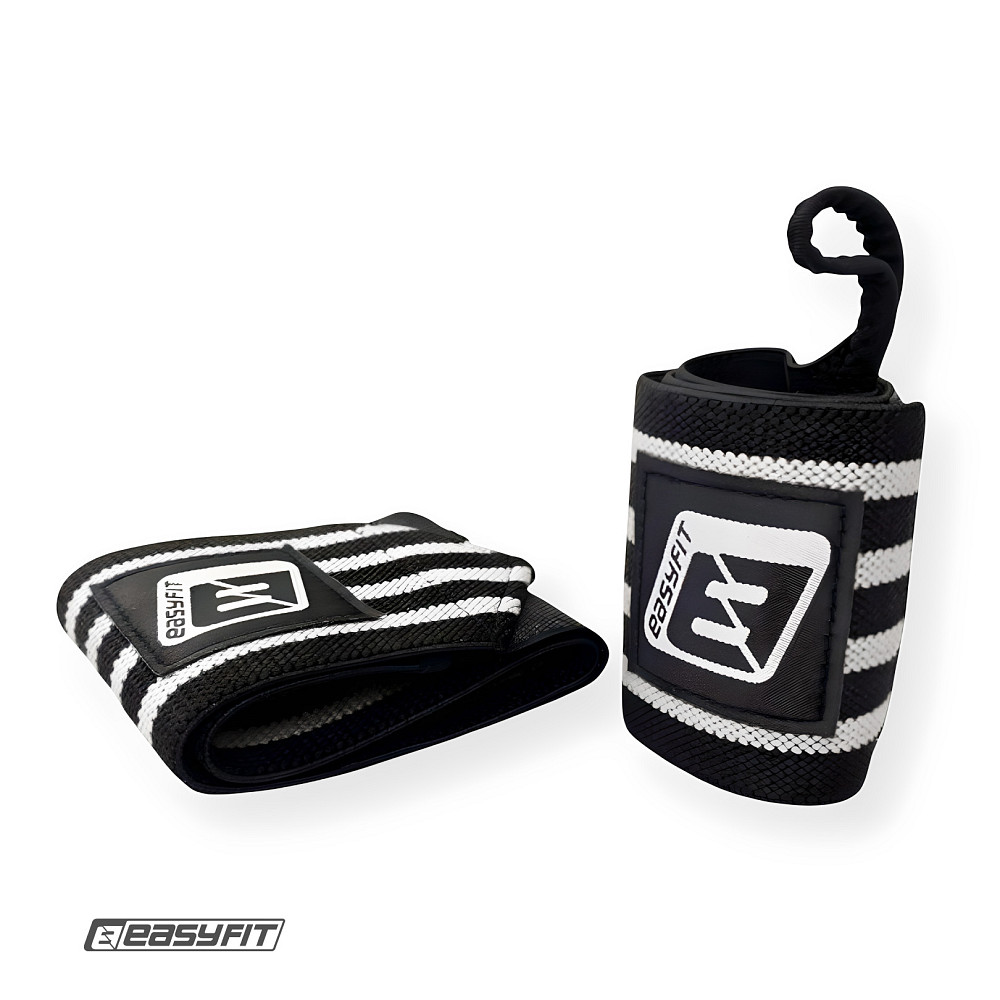 Кистьові бинти EasyFit 50х8 см фіксатор на зап'ястя (чорно-білі) Коломия - фото 1