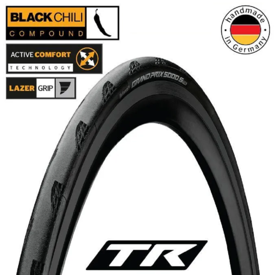 Покрышка бескамерная Continental Grand Prix 5000S TR 28" | 700 x 28C черная/коричневая foldable skin Киев