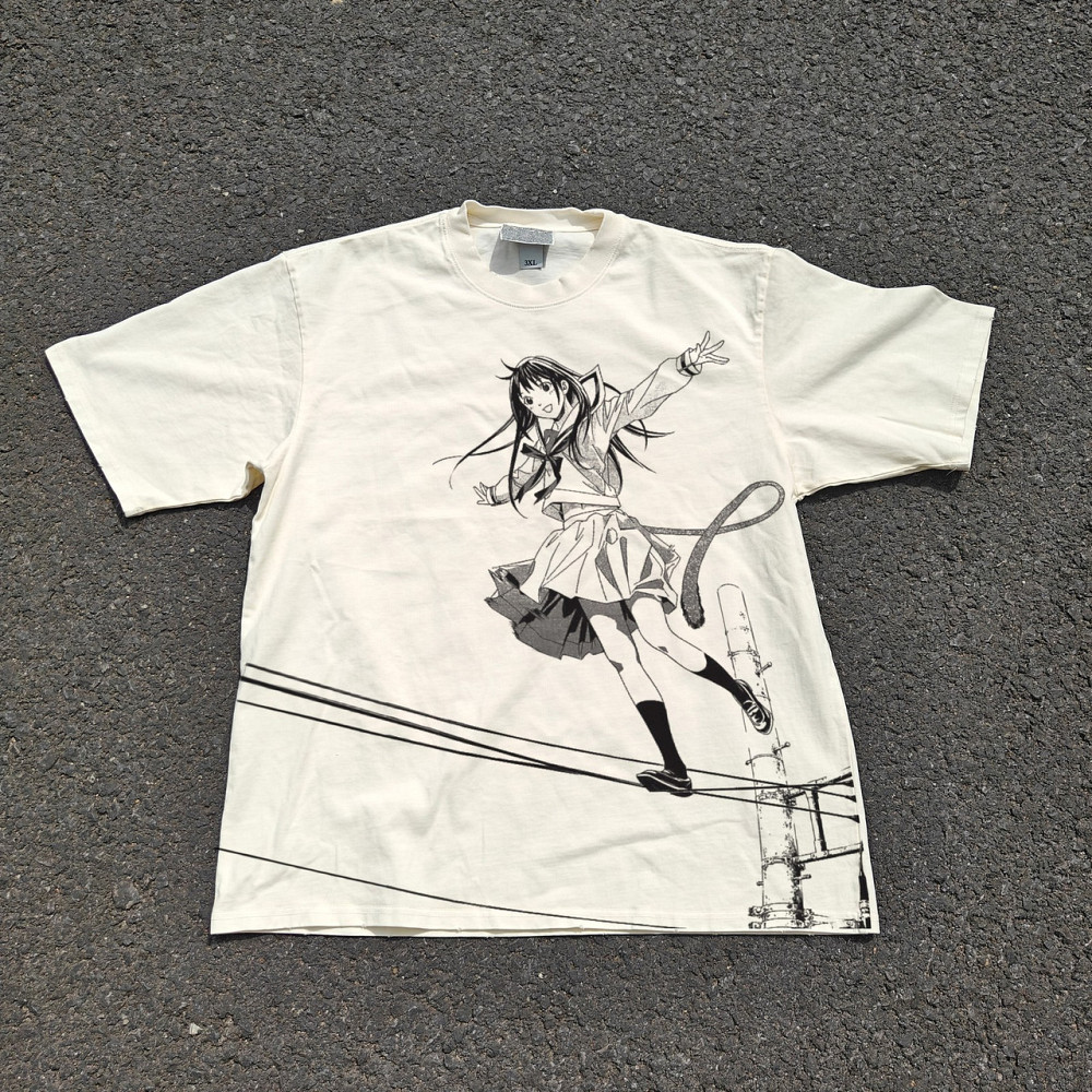 Футболка чоловіча з принтом аніме Аніме Норагамі Хійорі Ікі оверсайз (S/M/L) Черний Дніпро - фото 5