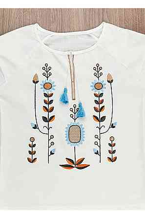 Вишиванка для дівчаток-підлітків, молочна топ Київ