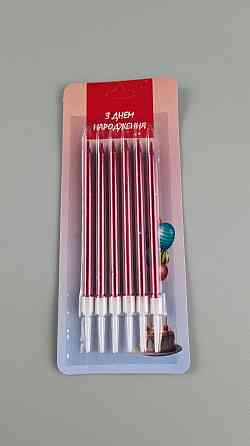 Свечи для торта Красная 6шт (ЛАК) (1 пачка) Харьков