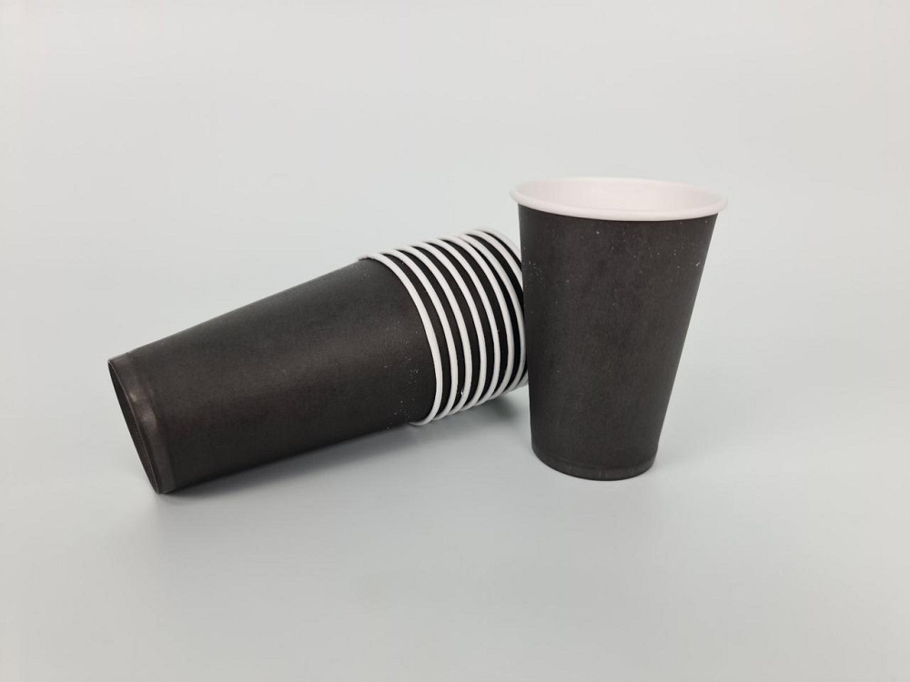 Склянки паперові одноразові 340 мл Чорний/Білий (50 шт.) Харків - фото 3