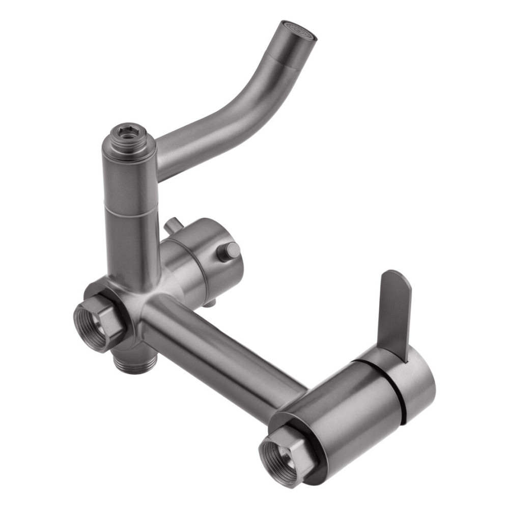 Душевая система настенного монтажа Agua Elposo — INOX064AM с изливом, графит Киев - изображение 4