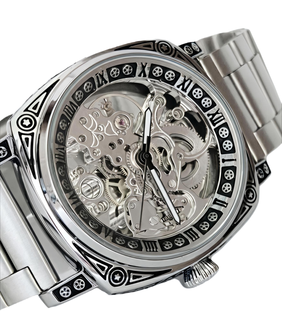 Годинник чоловічий механічний WishDoIt Baron Steel (2 ремінці) Київ - фото 2