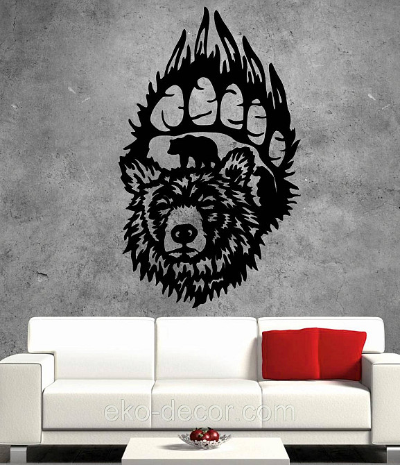 Настінне Панно «Ведмідь», Декор на стіну 110*66 см, Чорний Київ - фото 9