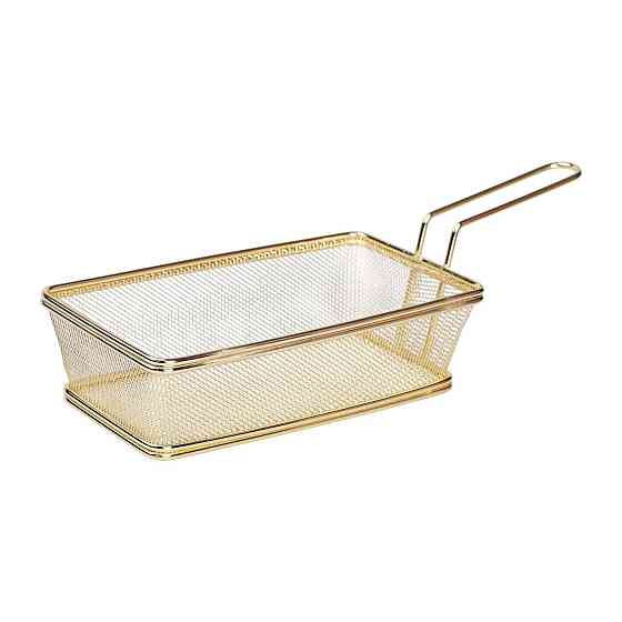 Корзина для подачі картоплі фрі та снеків Золота 21 см Київ