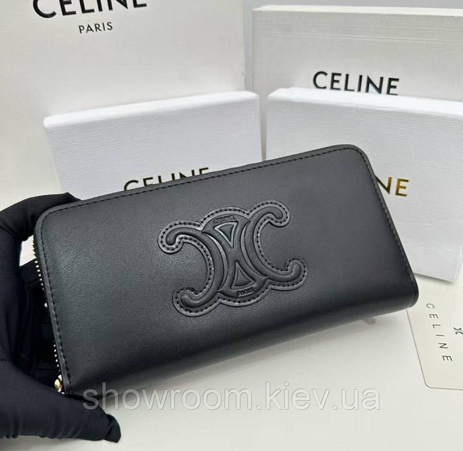 Женский кошелек на молнии Celine (А13) черный Киев - изображение 1