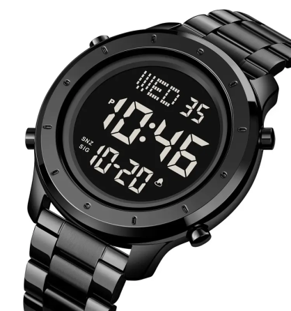 Мужские наручные электронные часы Skmei 1864 (Черный с браслетом) Киев