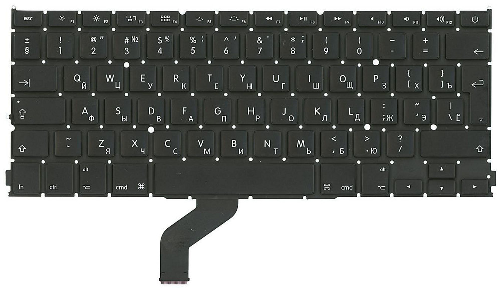 Клавиатура для ноутбука Apple MacBook Pro (A1425) с подсветкой (Light) Black, (No Frame), RU (вертикальный энтер) Вінниця - фото 2