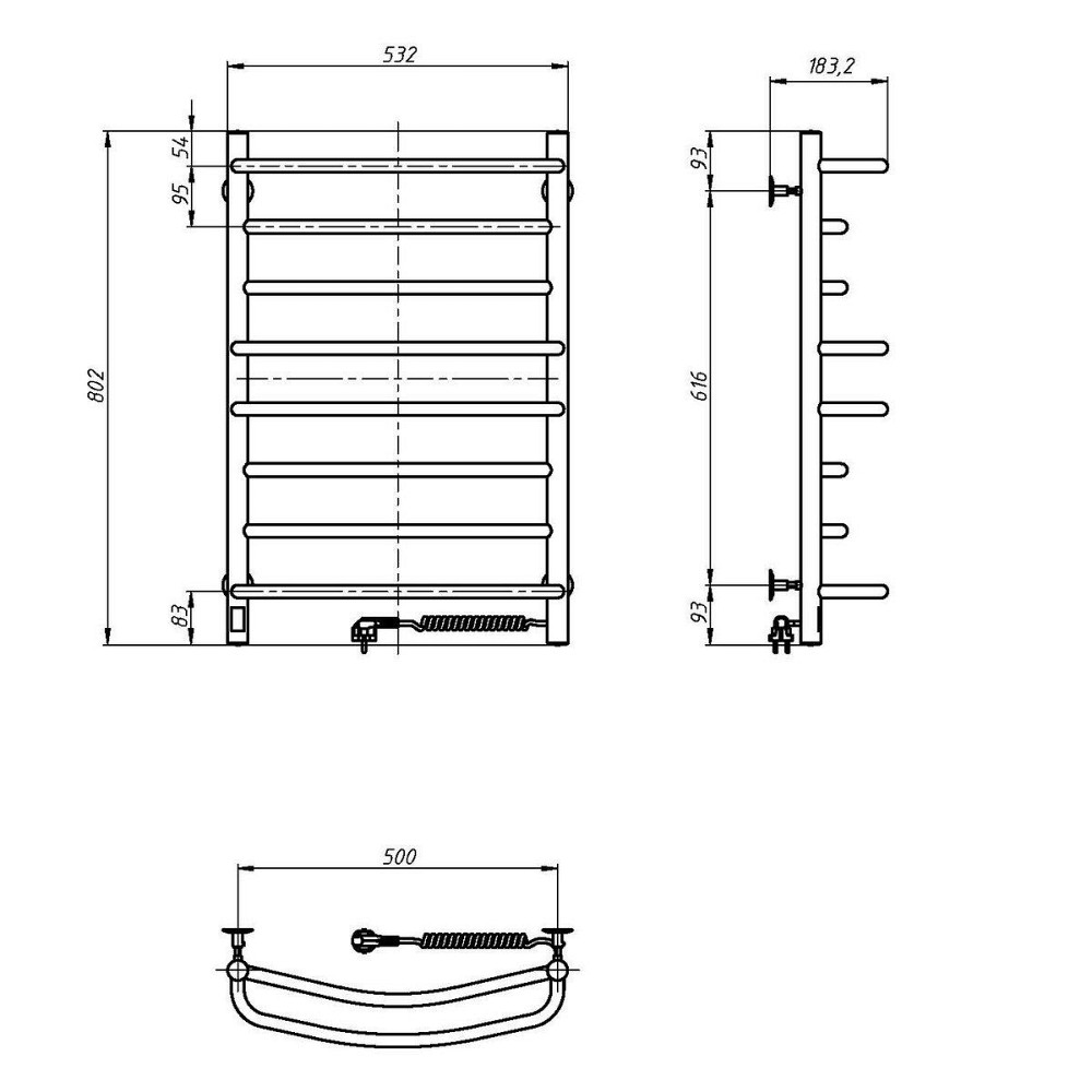 Рушникосушарка електрична NAVIN Омега 530х800 права сенсор з таймером Київ - фото 6
