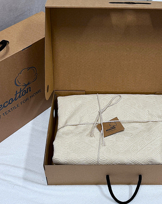 Ecotton Покривало Ecotton Pique 200х230 см натуральне молочний Natural в крафтовій подарунковій Коломия - фото 8