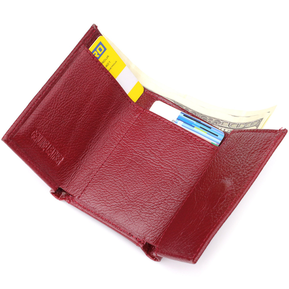 Миниатюрный женский кошелек из натуральной кожи ST Leather 23082 Бордовый Киев - изображение 5