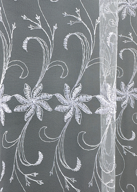 Тюль фатин з вишивкою колір холодний білий 1729т Київ - фото 4