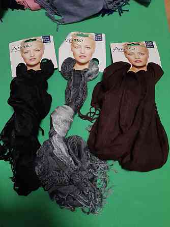 Шарфики женские набор из 3-х штук (серый, коричневый, черный) - размер шарфа приблизительно 170*65см Киев