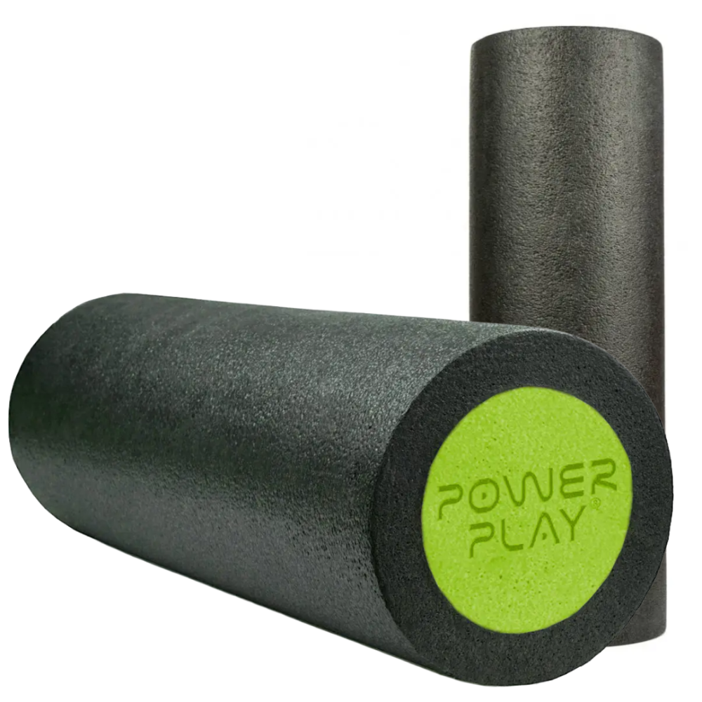 Масажний ролик (роллер) гладкий PowerPlay 4021 Fitness Roller Чорно-зелений (45x15см.) Кам'янське - фото 13