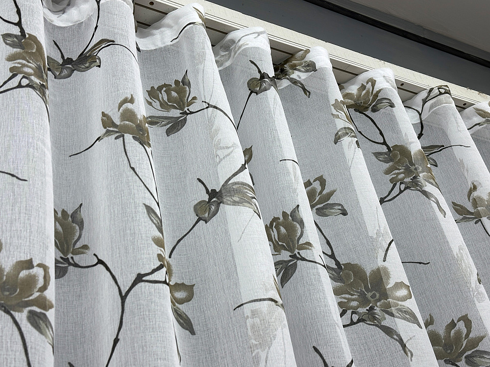 Тюль VR-Textil 1906т Flora Батист Белый с хаки 300х250 см (42-1125) Киев - изображение 7